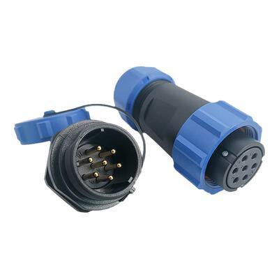 SP21型单孔航插2-12芯后螺母安装芯数可选大电流板端安装连接器