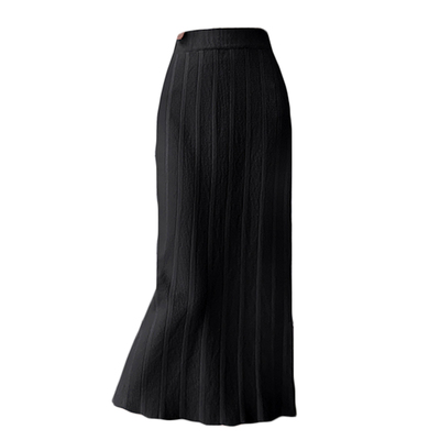 包芯纱长裙开叉包臀裙针织半身裙