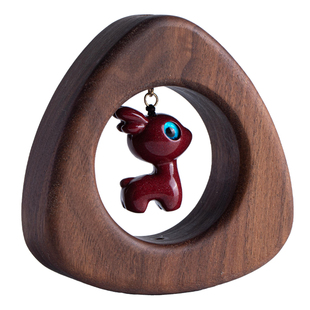 朴房一路平安汽车摆件高档朱砂小鹿新款车载中控台摆件装饰品男士