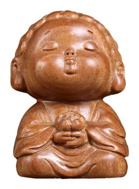 绿檀木宝宝佛文玩手把件新中式