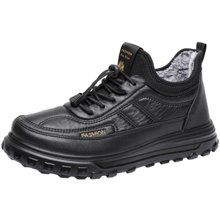 老北京布鞋男款冬季加绒保暖男棉鞋中老年人棉靴防滑休闲鞋爸爸鞋