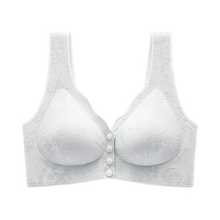 古今国风浮雕妈妈内衣女前扣聚拢防垂舒适不勒中老年背心式文胸罩