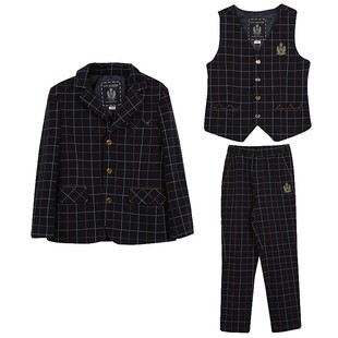 IVY HOUSE常春藤儿童装男童秋新款 经典针织利落西服外套马甲西裤