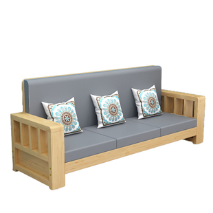 全实木客厅新中式沙发经济型小户型家用现代简约冬夏两用组合椅子