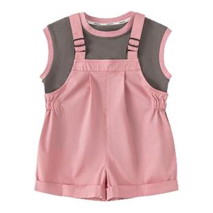 女童夏套装女宝宝背带裤套装2026夏季新款儿童夏日穿搭时髦童装潮