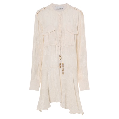 XU ZHI2025夏季新品串珠设计装饰绑带提花衬衫连衣裙（附短裤）