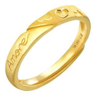 周生生Essence永系列足金Amore结婚求婚黄金戒指开口戒女款78036R