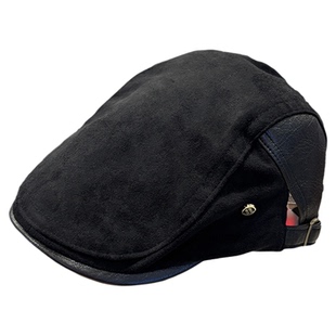 老钱风麂皮绒前进帽子女秋冬复古百搭报童帽韩版文艺反戴贝雷帽男