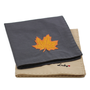 原创枫叶┇纯手工刺绣手绢纯棉男士女士吸汗随身手帕diy材料包