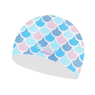 wave布艺泳帽可爱男女士儿童女童通用游泳帽专用不勒头防晒布泳帽