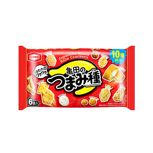 龟田制果柿种混合芝士米果仙贝日本休闲小零食海鲜小米饼膨化食品