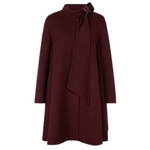 NAERSI娜尔思绵羊毛大衣钉珠钻女25年冬季新款通勤时髦设计感外套