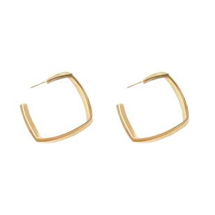 几何方形耳圈高级感耳环2025新款爆款气质方圆脸适合的耳钉女耳饰