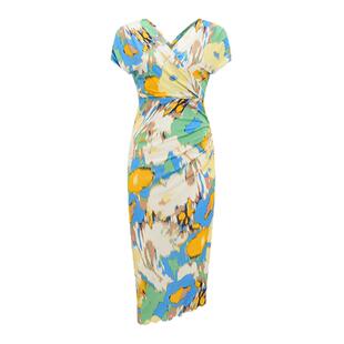 [海岛度假]DVF V领度假印花哑光针织中长款连衣裙DS2S009