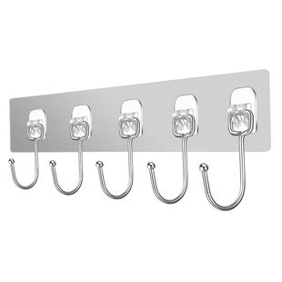 挂钩强力粘胶厨房墙壁门后无痕吸盘免打孔粘钩承重浴室连排壁挂贴