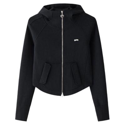 N·MORE设计师品牌 短款弧形口袋设计感连帽卫衣外套