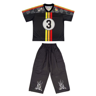 哈尼酷儿童街舞潮服酷帅女孩套装嘻哈风炸街hiphop街舞服装男童夏