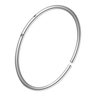 老银匠s999足银手镯开口式女光面细圈平安喜乐纯素圈银镯子送女友