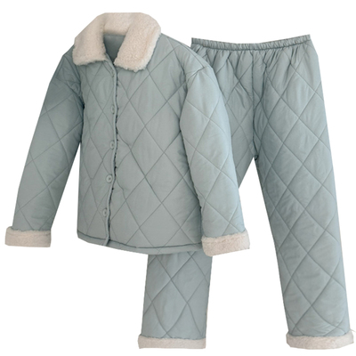 韩国2025新款三层夹棉家居睡衣女