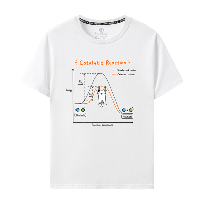 Catalytic Reaction小猫咪抛物线科学印花短袖T恤趣味教育男女款