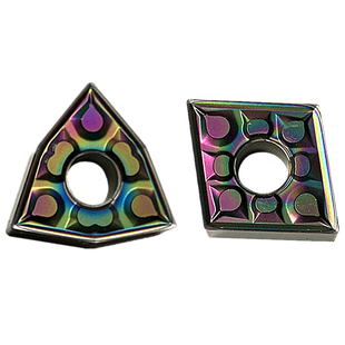 七彩硬钢淬火钢钛合金桃形数控刀片WNMG080408轴承钢模具钢车刀粒