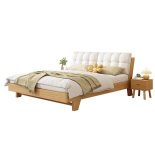 实木床简约现代双人1.5米家用主卧北欧1m8家具床架出租房用单人床