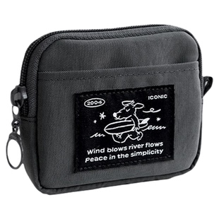 韩国ICONIC简约可爱多隔层零钱包防水尼龙便携大容量卡包收纳小包