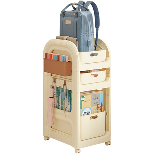 书包置物架可移动滑轮小推车家用资料读本收纳神器零食杂物整理架