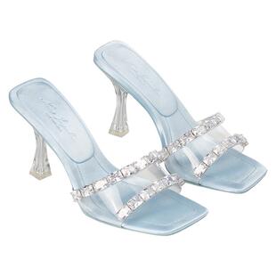 NanaJacqueline高跟凉鞋女优雅气质时尚方头质感缎面单鞋婚鞋9cm