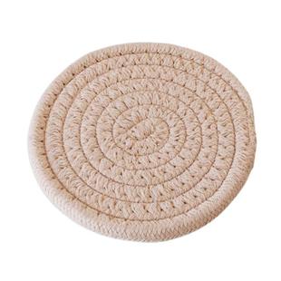 ins韩风日式简约棉线杯垫加厚纯色防滑防烫隔热餐垫家用垫子桌垫