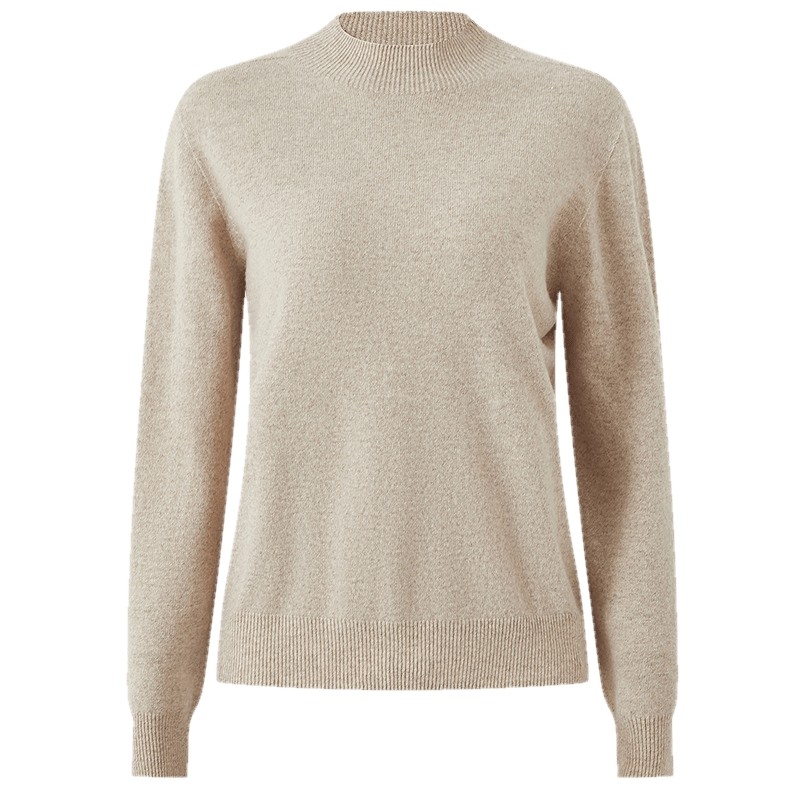 FINITY菲妮迪羊绒衫2025年冬季新款绒感半高领无缝一体针织毛衣女