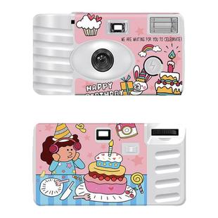 生日快乐插画一次性胶片相机彩色傻瓜相机学生生日毕业婚礼伴手礼