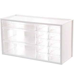 日式书桌面抽屉柜收纳盒办公室用品整理盒透明化妆品储物盒大容量