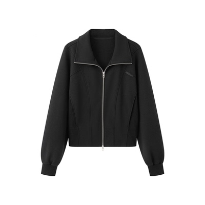 艾诺丝2026春季拉链立领短款外套