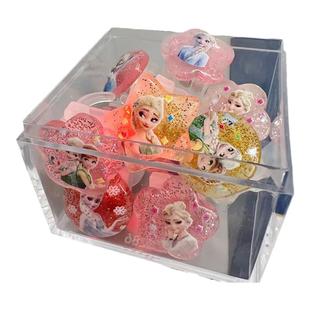 儿童戒指女童爱莎公主发光宝石女孩小戒子女孩玩具爱心礼盒小公主