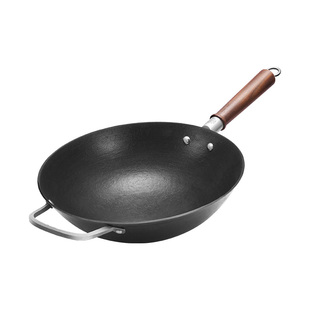 王源吉望江南铁锅炒菜锅家用燃气灶煤气灶适用老式生铁无涂层炒锅