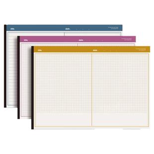 B5拍纸本草稿本ins笔记横翻方格大号记事本简约空白稿纸本横线侧翻PP便签本网格高颜值笔记本本子美式写字纸