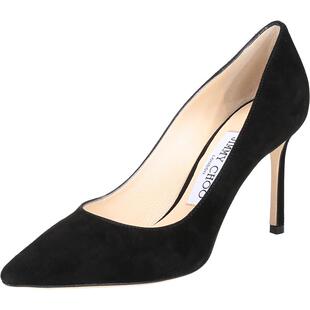 【自营】Jimmy Choo周仰杰 女士绒面皮革尖头高跟鞋 ROMY 85 SUE