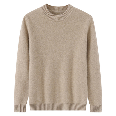 双股加厚100%纯山羊绒衫男士