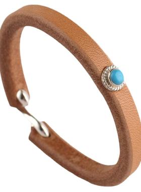 ikkyugoros 一休高桥吾郎进口日本枥木鞍革植鞣革925纯银钩皮手环