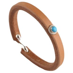 ikkyugoros 一休高桥吾郎进口日本枥木鞍革植鞣革925纯银钩皮手环