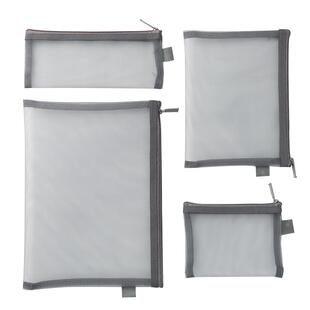 日野透明丝网纱网格考试笔袋ins简约男女小学生日系大容量试卷收纳袋透气A4A5A6办公文件袋书包分科收纳袋