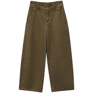 一三良品小个子 抓绒显瘦百搭工装裤休闲裤牛仔裤阔腿长裤子女冬