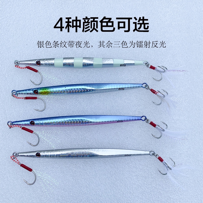 海钓马鲛鱼速沉铁板烟仔红甘快抽远投铁板路亚假饵60g80g鲅鱼铁板