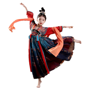 儿童汉服秋款敦煌飞天超仙连衣裙小女孩古风唐装女童古装演出服