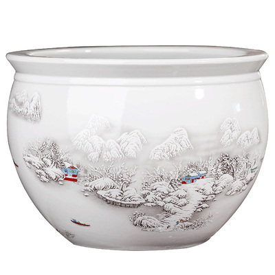 陶瓷器荷花盆养家居客厅大号鱼缸