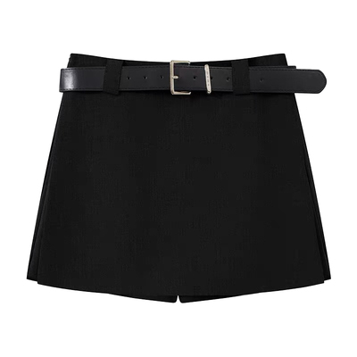 VIVICATHY2025秋a字半身裙女新包臀小个子裙裤黑色裤子低腰半裙