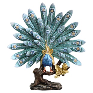 欧式奢华孔雀创意家居摆件玄关客厅树脂工艺品样板间酒店装饰品