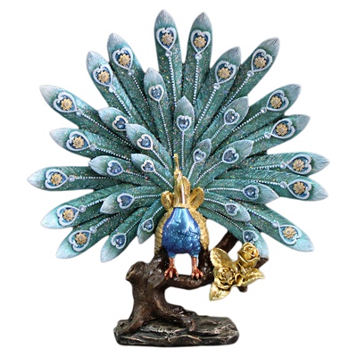 欧式奢华玄关客厅孔雀家居摆件