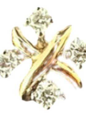 纯银镀黄金色Lγпп交叉耳钉女镶钻X字母十字架耳环简约经典高级